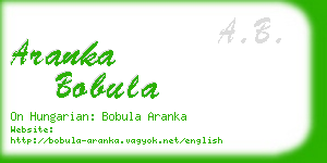 aranka bobula business card